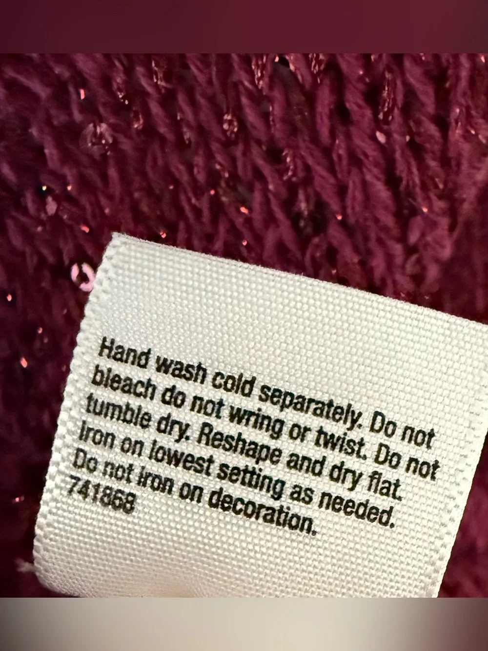 a.n.a Cranberry Scoop Neck Sparkly Sequined Sweater - Picture 7 of 7